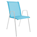 Schaffner Luzern Fauteuil repas empilable Blanc 90 Turquoise 58 