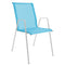 Schaffner Luzern Fauteuil repas empilable Blanc 90 Turquoise 58 