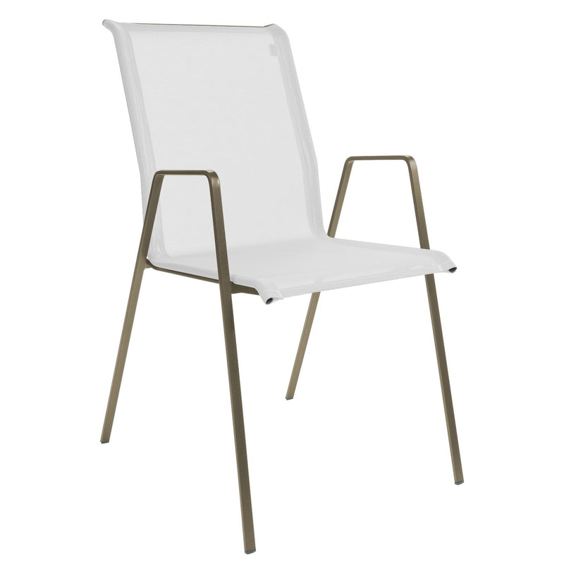 Schaffner Luzern Fauteuil repas empilable Champagne 85 Blanc 90 