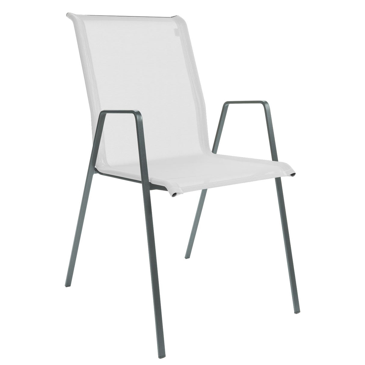 Schaffner Luzern Fauteuil repas empilable Graphite 73 Blanc 90 