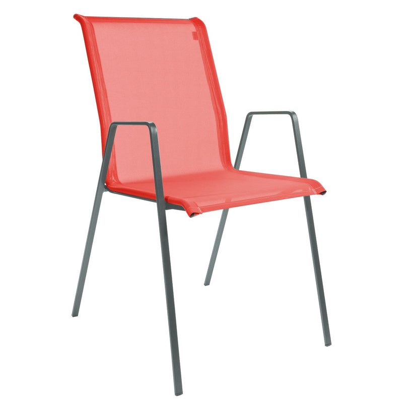 Schaffner Luzern Fauteuil repas empilable Graphite 73 Rouge 30 