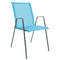 Schaffner Luzern Fauteuil repas empilable Graphite 73 Turquoise 58 