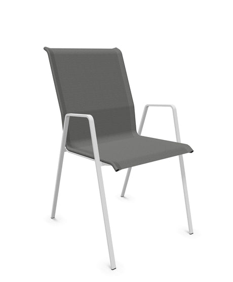 Schaffner Luzern Fauteuil repas empilable Gris 20 Blanc 90 