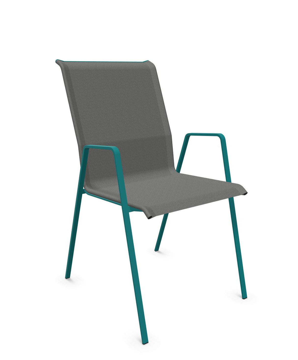 Schaffner Luzern Fauteuil repas empilable Gris 20 Bleu Kali 56 