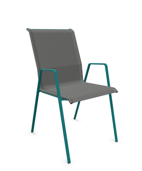 Schaffner Luzern Fauteuil repas empilable Gris 20 Bleu Kali 56 