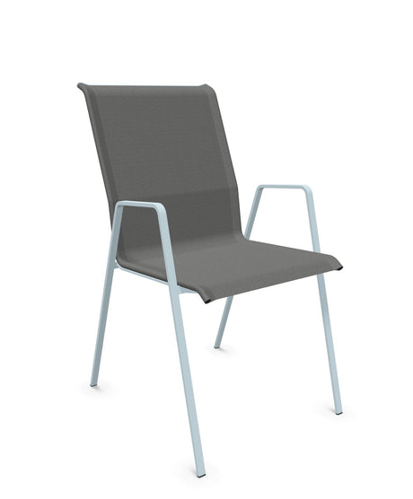 Schaffner Luzern Fauteuil repas empilable Gris 20 Bleu Pastel 51 