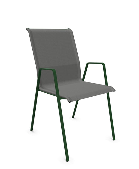 Schaffner Luzern Fauteuil repas empilable Gris 20 Vert Sapin 66 
