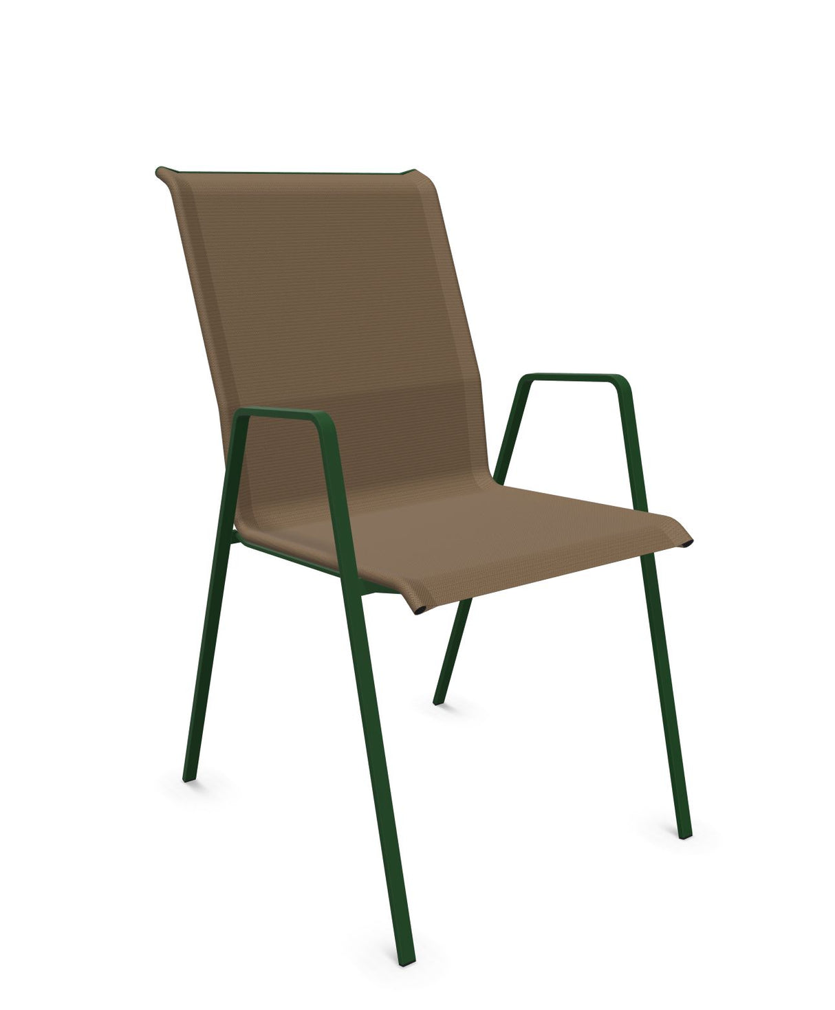 Schaffner Luzern Fauteuil repas empilable Marron Crème 28 Vert Sapin 66 