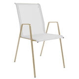 Schaffner Luzern Fauteuil repas empilable Marron pastel 83 Blanc 90 