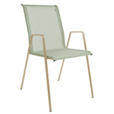 Schaffner Luzern Fauteuil repas empilable Marron pastel 83 Vert Crème 26 