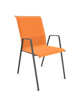 Schaffner Luzern Fauteuil repas empilable Orange 13 Graphite 73 
