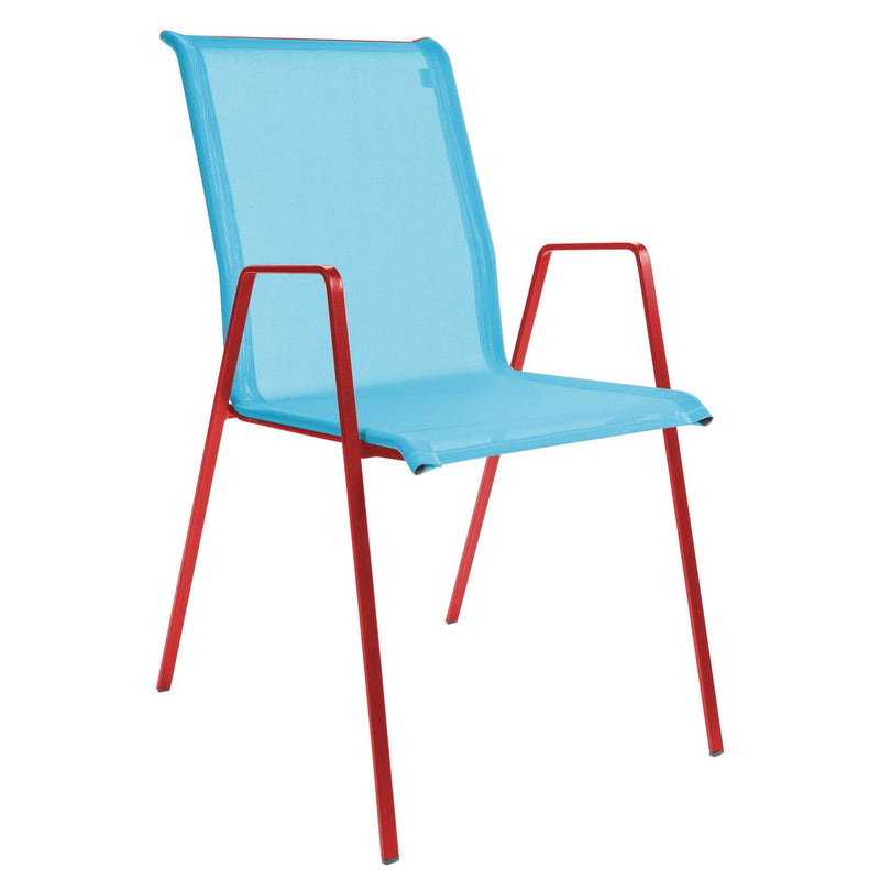 Schaffner Luzern Fauteuil repas empilable Rouge 30 Turquoise 58 