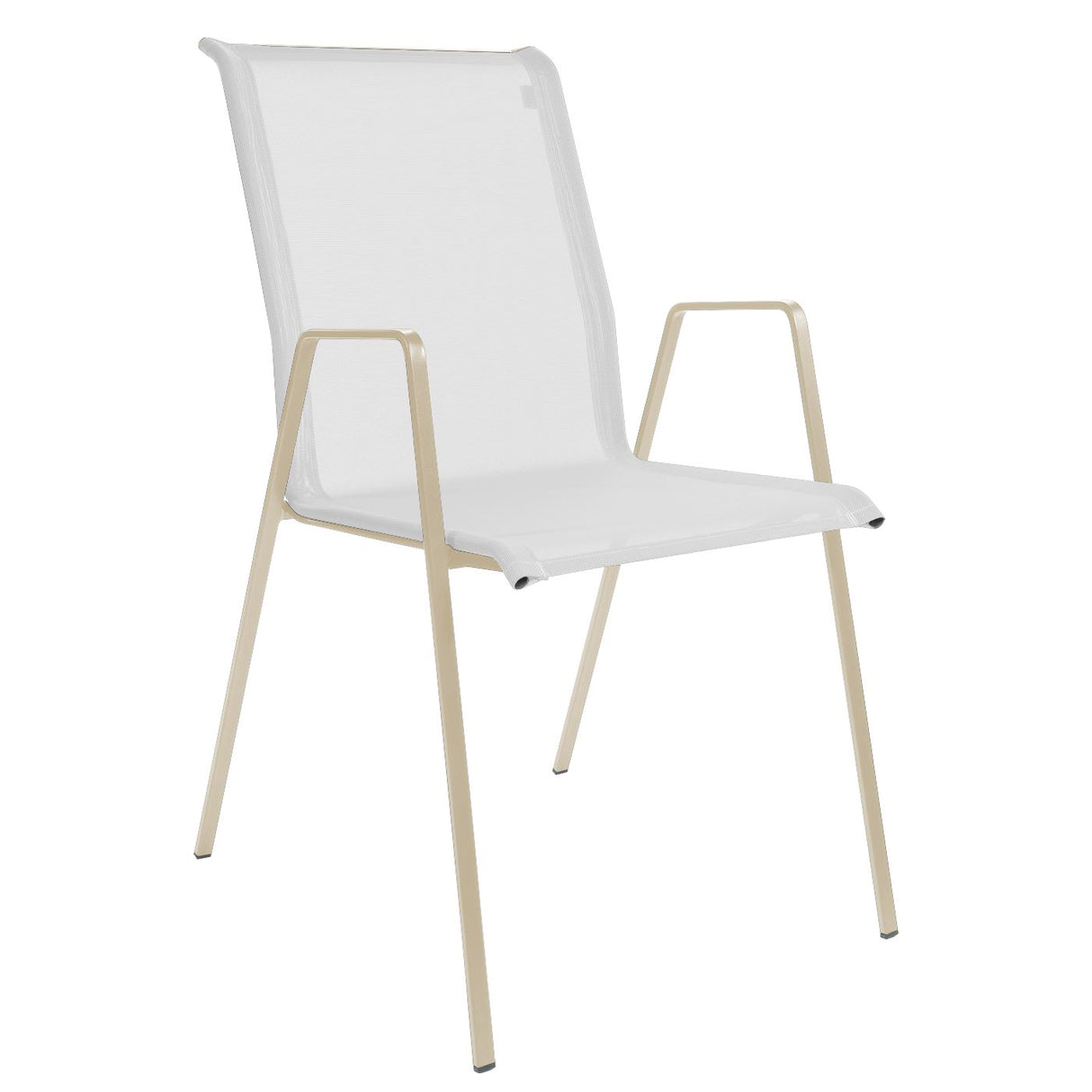 Schaffner Luzern Fauteuil repas empilable Sable pastel 15 Blanc 90 