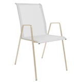 Schaffner Luzern Fauteuil repas empilable Sable pastel 15 Blanc 90 