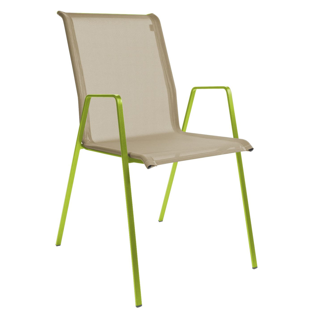 Schaffner Luzern Fauteuil repas empilable Vert clair 63 Marron Crème 28 