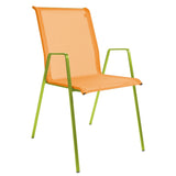 Schaffner Luzern Fauteuil repas empilable Vert clair 63 Orange 13 