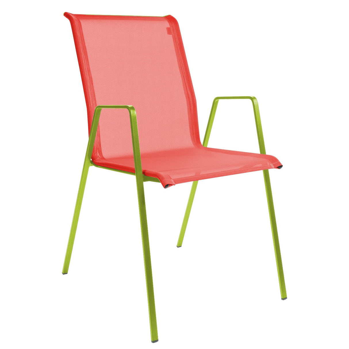 Schaffner Luzern Fauteuil repas empilable Vert clair 63 Rouge 30 