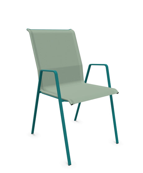 Schaffner Luzern Fauteuil repas empilable Vert Crème 26 Bleu Kali 56 