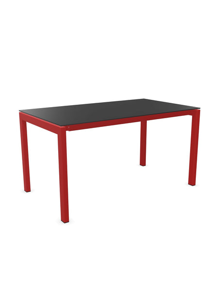 Schaffner Luzern table repas 140x80cm Anthracite 77 Rouge 30 