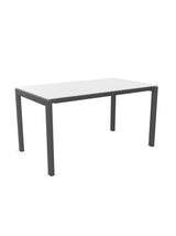 Schaffner Luzern table repas 140x80cm Blanc 90 Graphite 73 