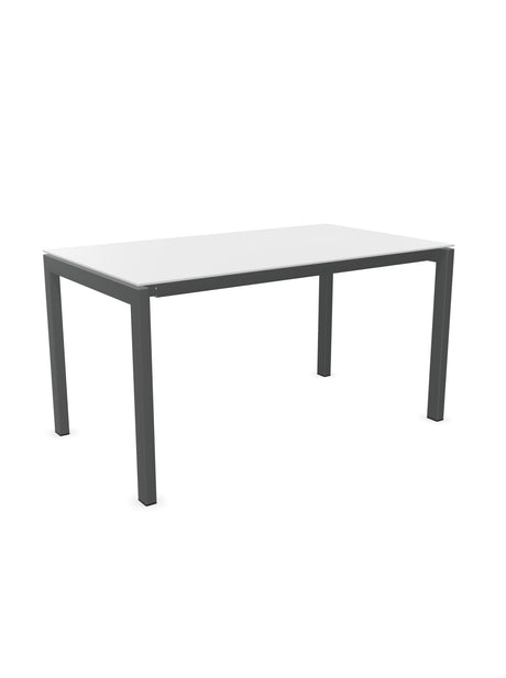Schaffner Luzern table repas 140x80cm Blanc 90 Graphite 73 