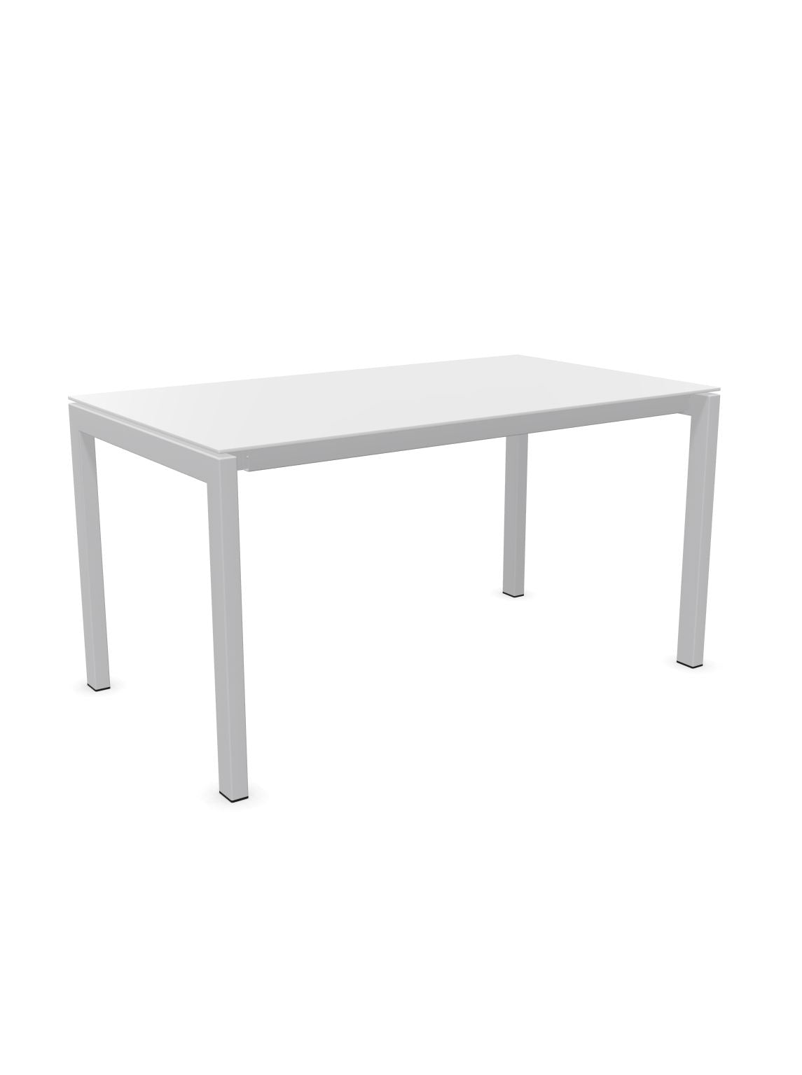 Schaffner Luzern table repas 140x80cm Blanc 90 Gris argent 78 
