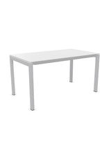 Schaffner Luzern table repas 140x80cm Blanc 90 Gris argent 78 