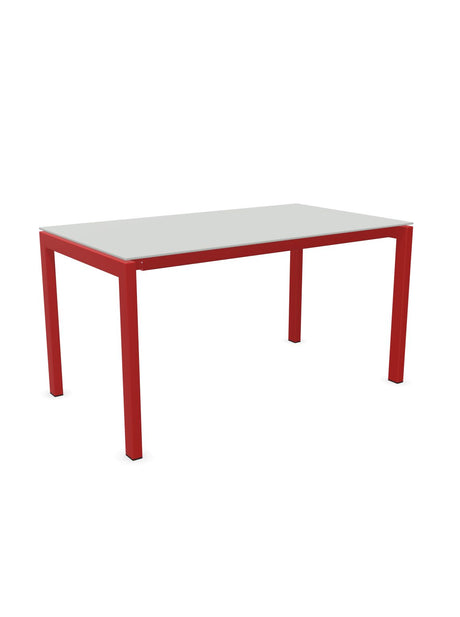 Schaffner Luzern table repas 140x80cm Gris Argent 78 Rouge 30 