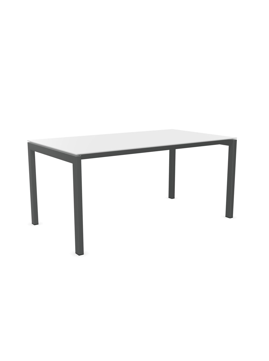 Schaffner Luzern table repas 160x90cm Blanc 90 Graphite 73 