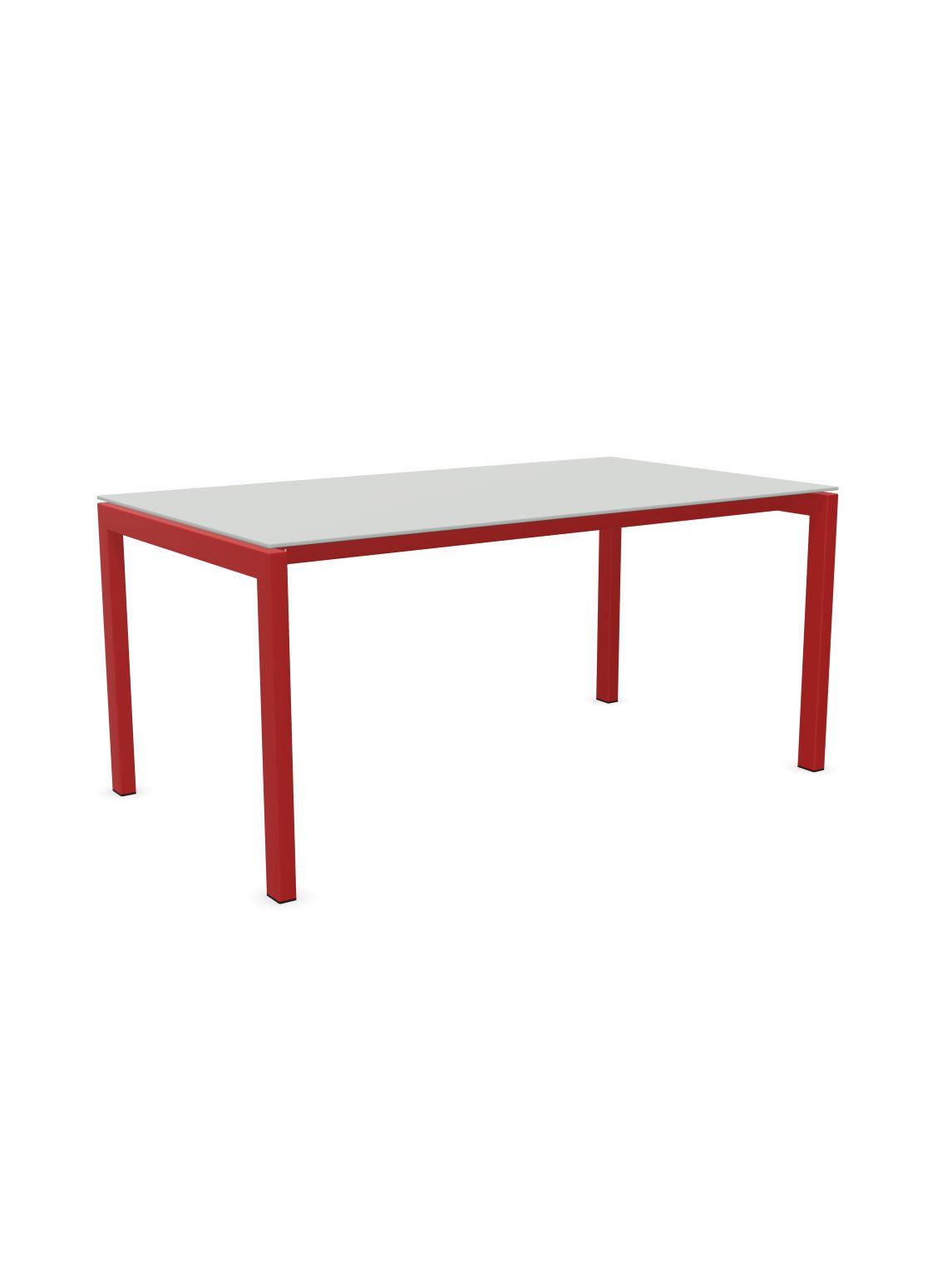 Schaffner Luzern table repas 160x90cm Gris Argent 78 Rouge 30 