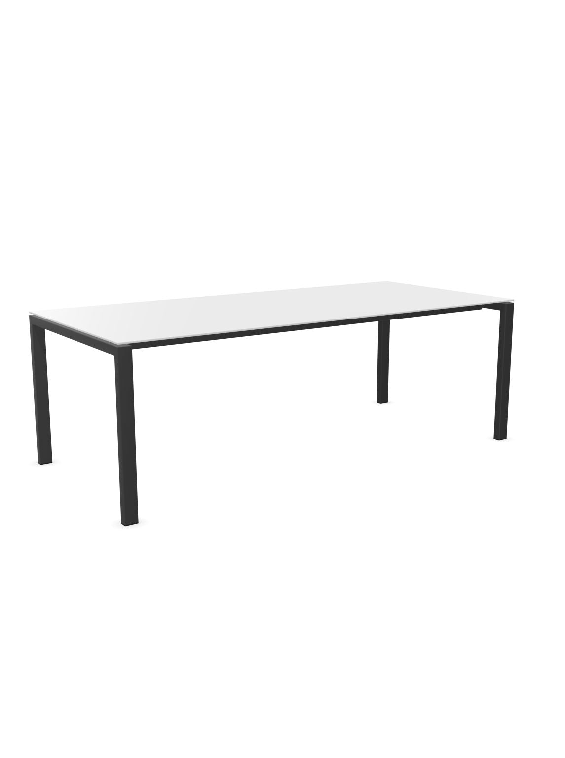 Schaffner Luzern table repas 220x100cm Blanc 90 Anthracite 77 