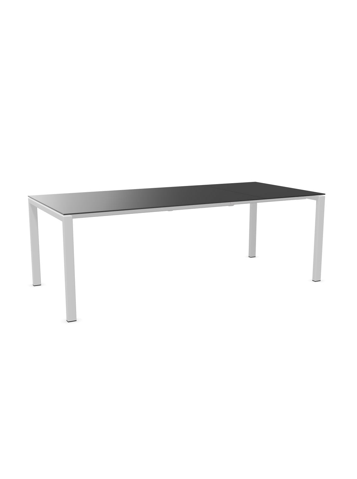 Schaffner Luzern table repas extensible 160/220x100cm Anthracite 77 Blanc 90 