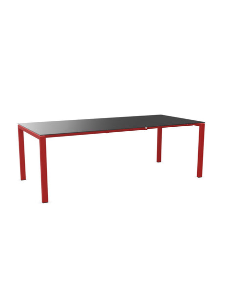 Schaffner Luzern table repas extensible 160/220x100cm Anthracite 77 Rouge 30 