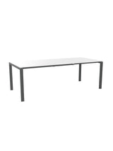 Schaffner Luzern table repas extensible 160/220x100cm Blanc 90 Graphite 73 
