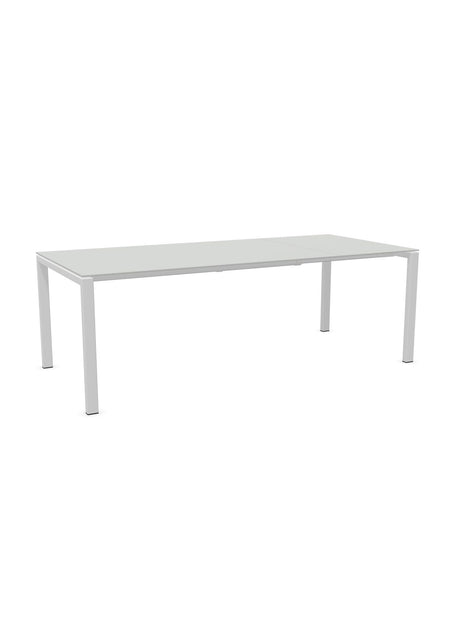 Schaffner Luzern table repas extensible 160/220x100cm Gris Argent 78 Blanc 90 
