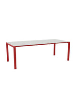 Schaffner Luzern table repas extensible 160/220x100cm Gris Argent 78 Rouge 30 