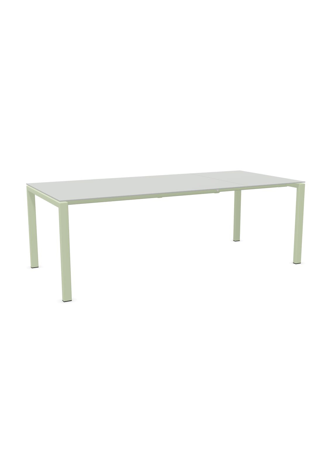 Schaffner Luzern table repas extensible 160/220x100cm Gris Argent 78 Vert Pastel 64 