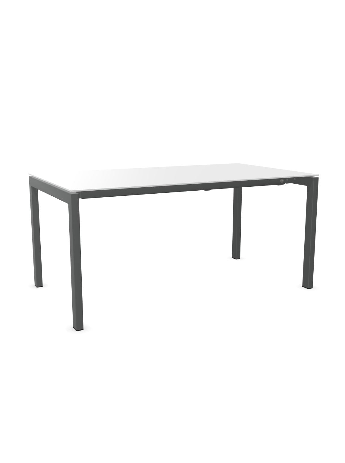 Schaffner Luzern table repas extensible 160/220x90cm Blanc 90 Graphite 73 