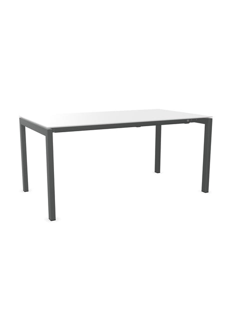 Schaffner Luzern table repas extensible 160/220x90cm Blanc 90 Graphite 73 