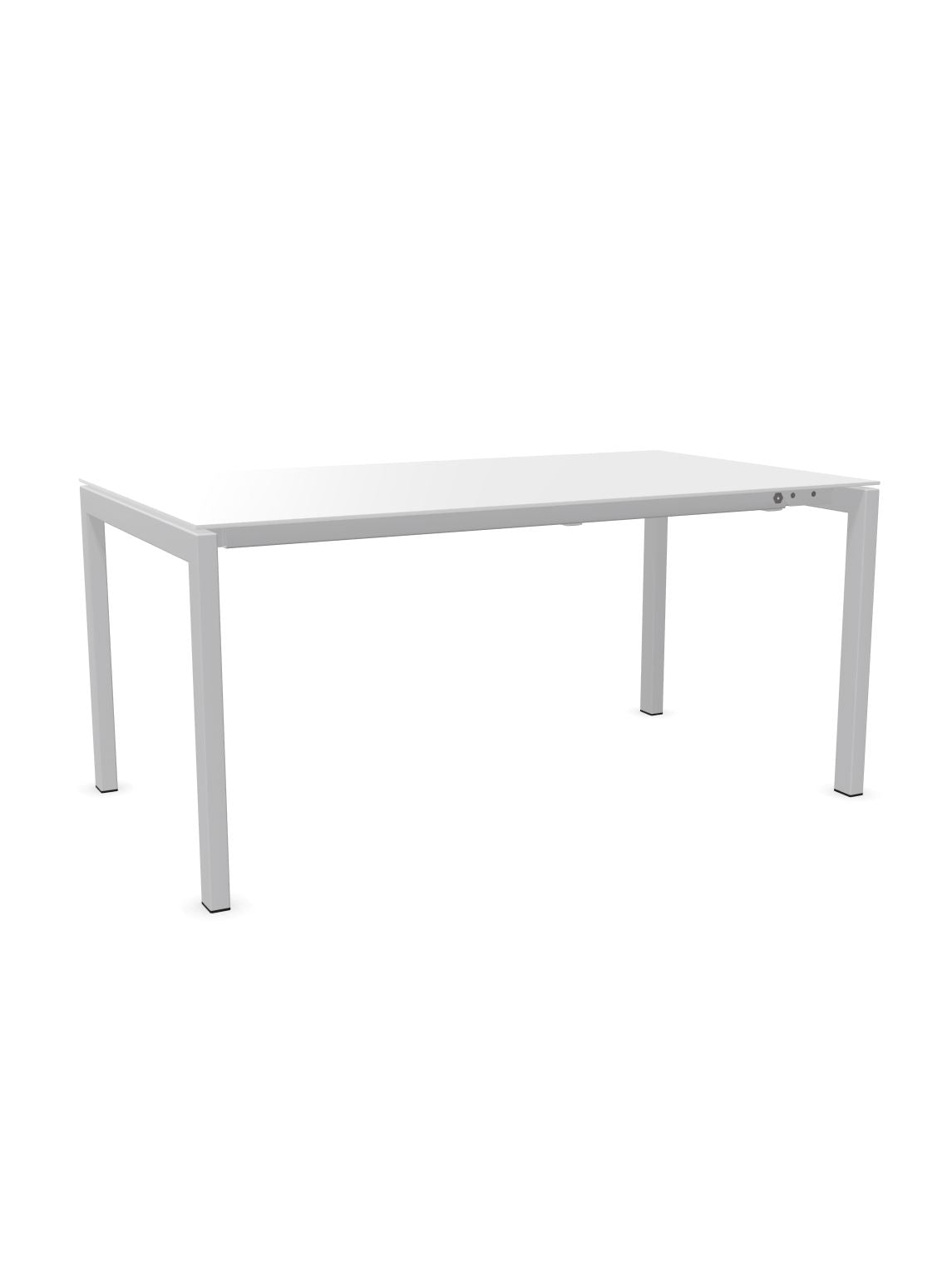 Schaffner Luzern table repas extensible 160/220x90cm Blanc 90 Gris argent 78 