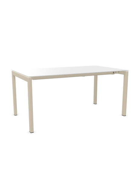 Schaffner Luzern table repas extensible 160/220x90cm Blanc 90 Sable Pastel 15 