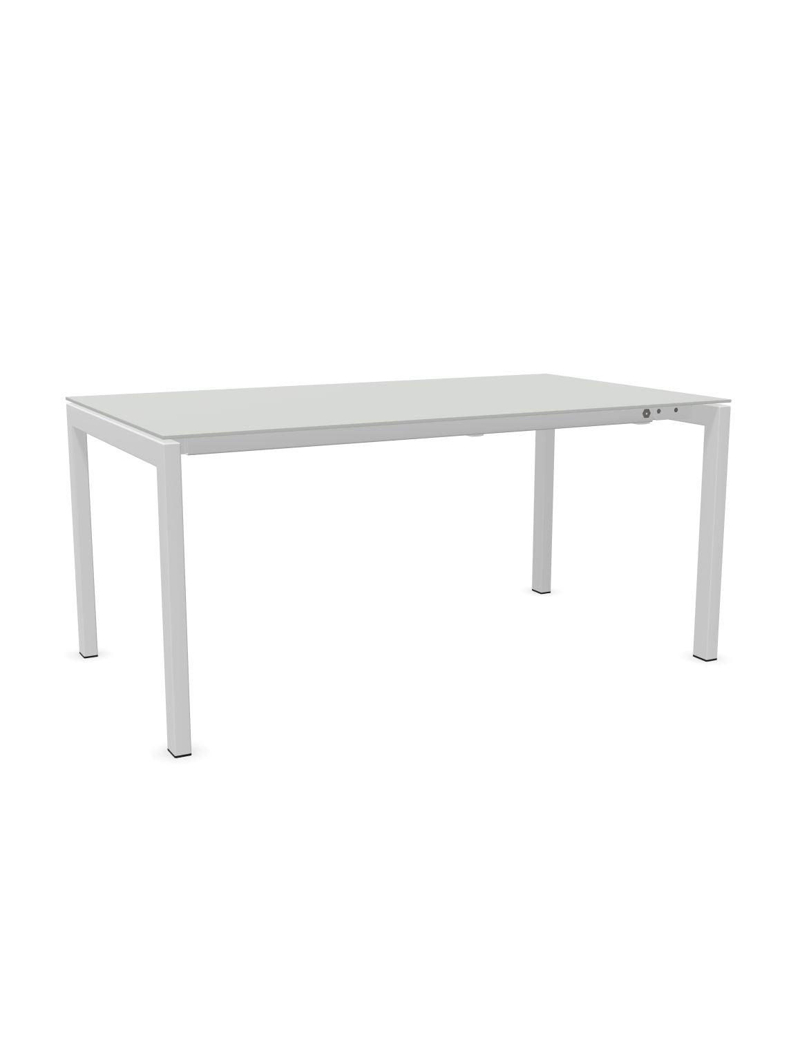 Schaffner Luzern table repas extensible 160/220x90cm Gris Argent 78 Blanc 90 