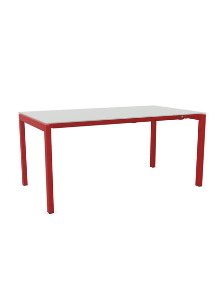Schaffner Luzern table repas extensible 160/220x90cm Gris Argent 78 Rouge 30 