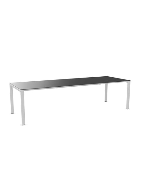Schaffner Luzern table repas extensible 220/280x100cm Anthracite 77 Blanc 90 