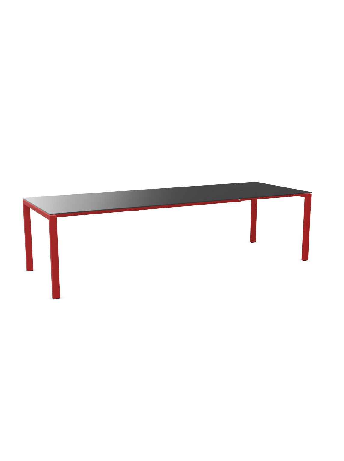 Schaffner Luzern table repas extensible 220/280x100cm Anthracite 77 Rouge 30 