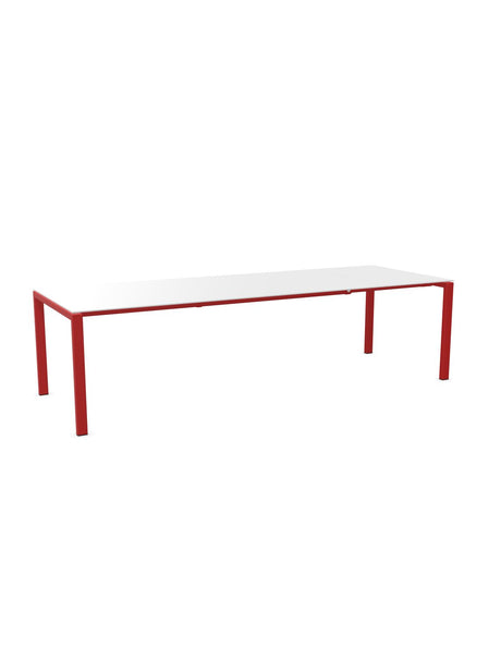 Schaffner Luzern table repas extensible 220/280x100cm Blanc 90 Rouge 30 