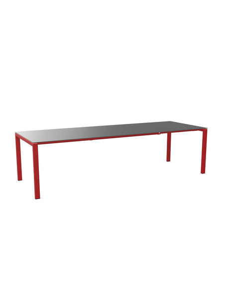 Schaffner Luzern table repas extensible 220/280x100cm Graphite 73 Rouge 30 