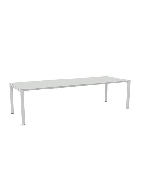 Schaffner Luzern table repas extensible 220/280x100cm Gris Argent 78 Blanc 90 