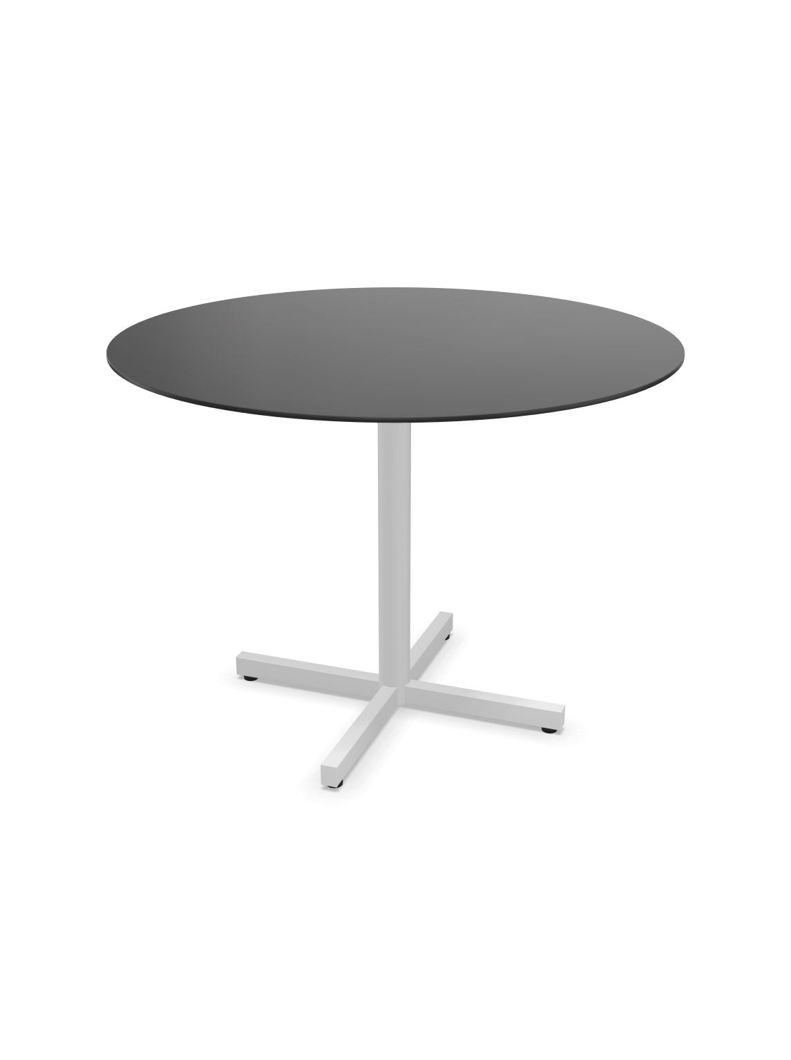 Schaffner Luzern table repas rabattable Ø100cm Anthracite 77 Blanc 90 