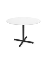 Schaffner Luzern table repas rabattable Ø100cm Blanc 90 Anthracite 77 